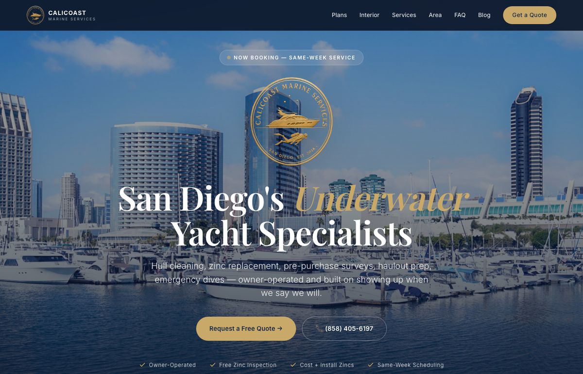 CaliCoast Marine Services site