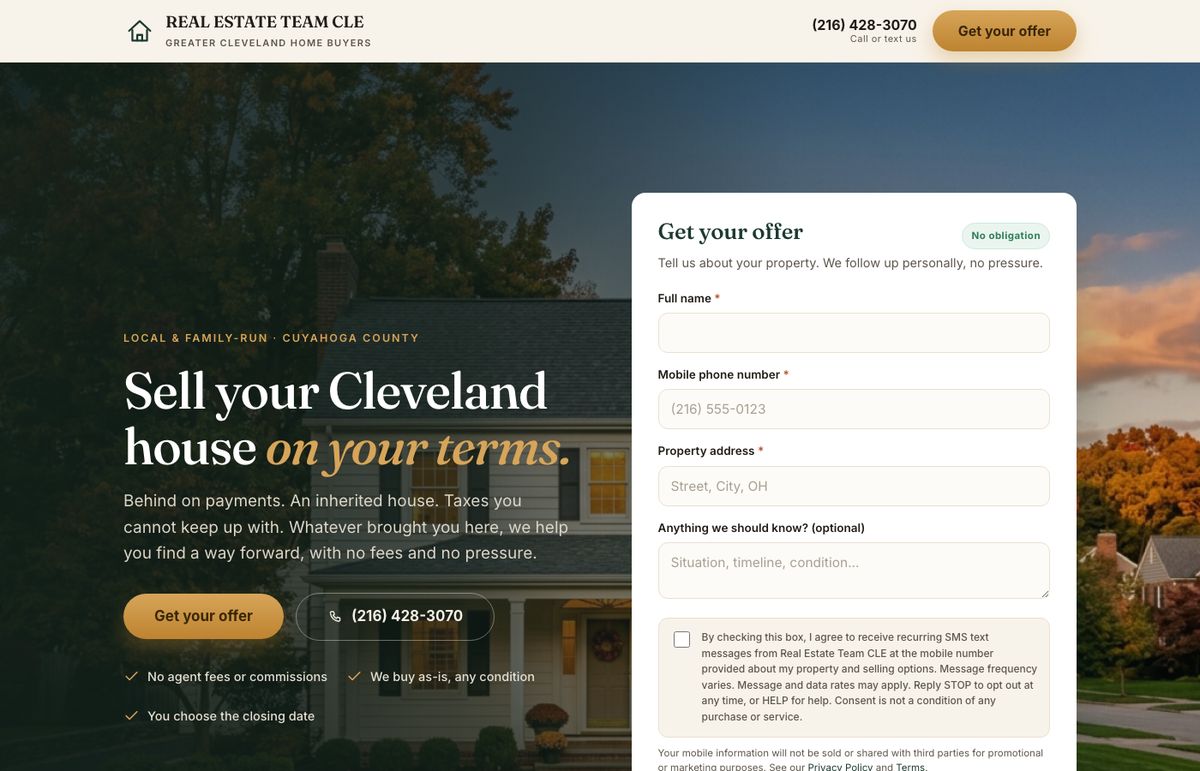 Real Estate Team CLE lead capture site